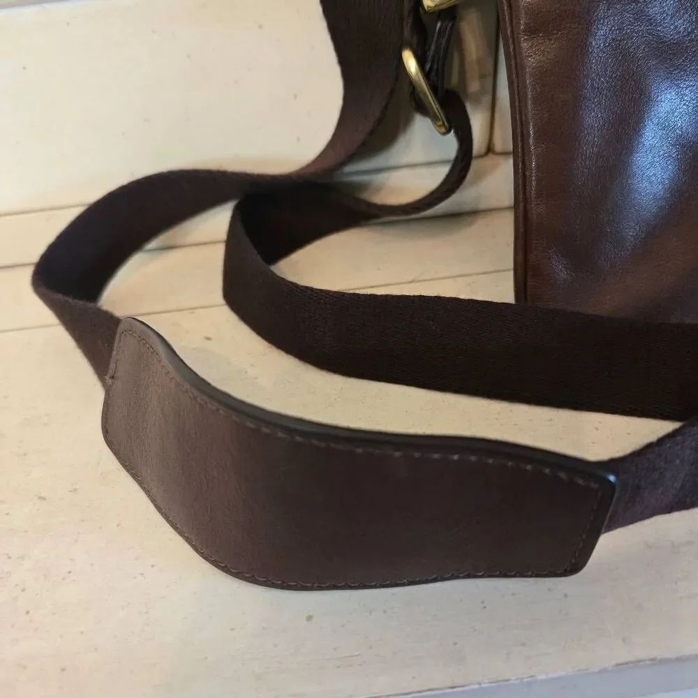 Coach Julia Op Art Swingpack Crossbody Leather Mahogany Brown - Picture 3 of 14
